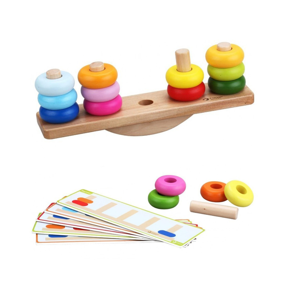 Дървена играчка за подреждане и баланс Stellina.bg