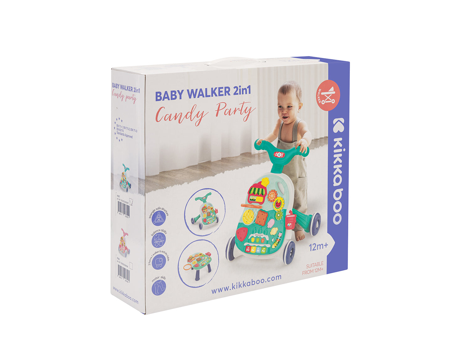 Kikkaboo Играчка за прохождане 2в1 Candy Party Mint - Stellina.bg