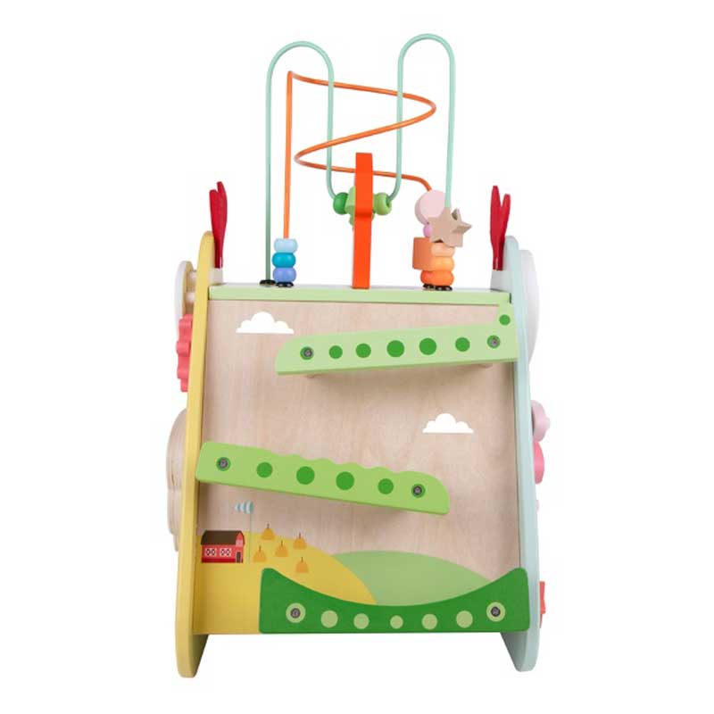 Дървен дидактически куб - Петел Stellina.bg