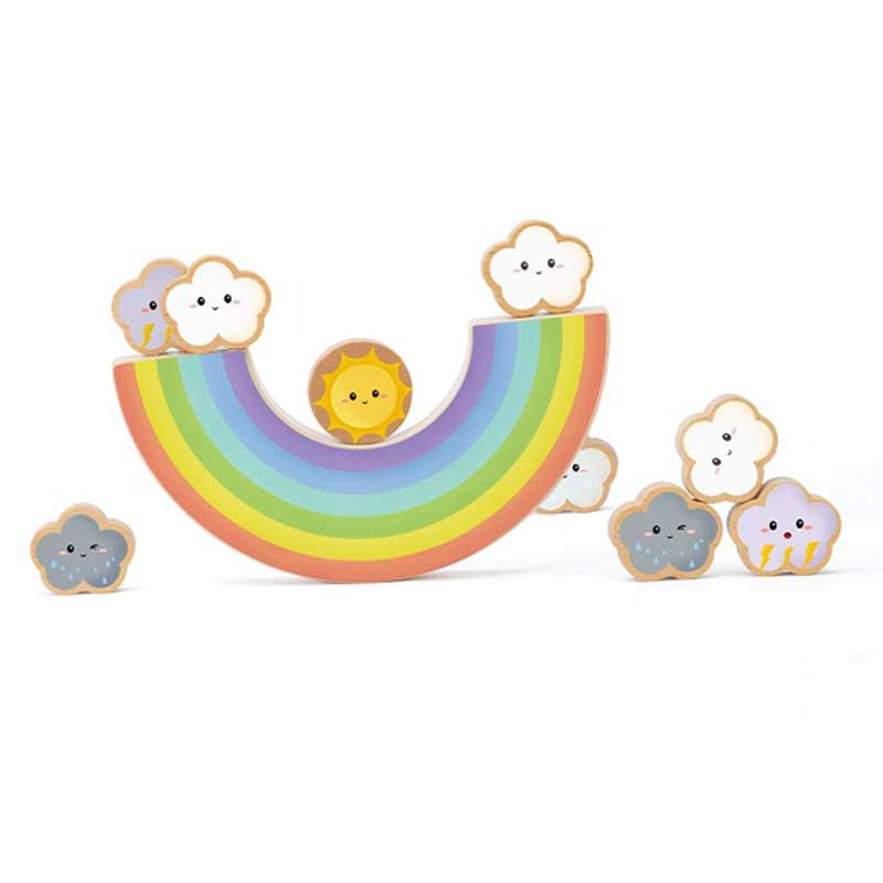 Дървена игра за баланс - цветна дъга Stellina.bg
