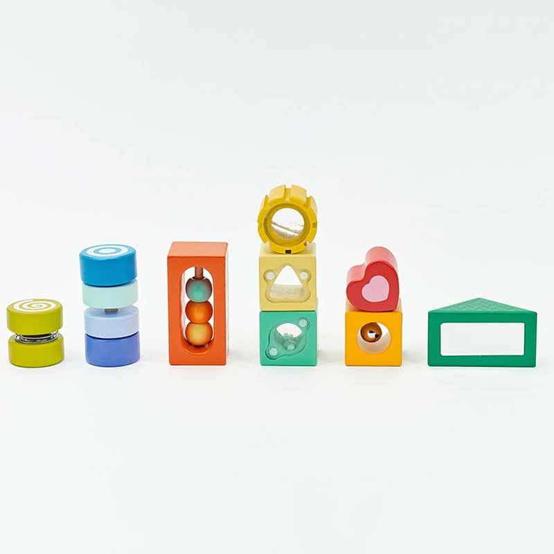 Дървени цветни блокчета за сензитивност Stellina.bg