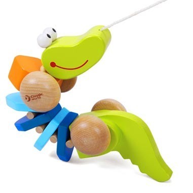 Дървено крокодилче за дърпане Stellina.bg