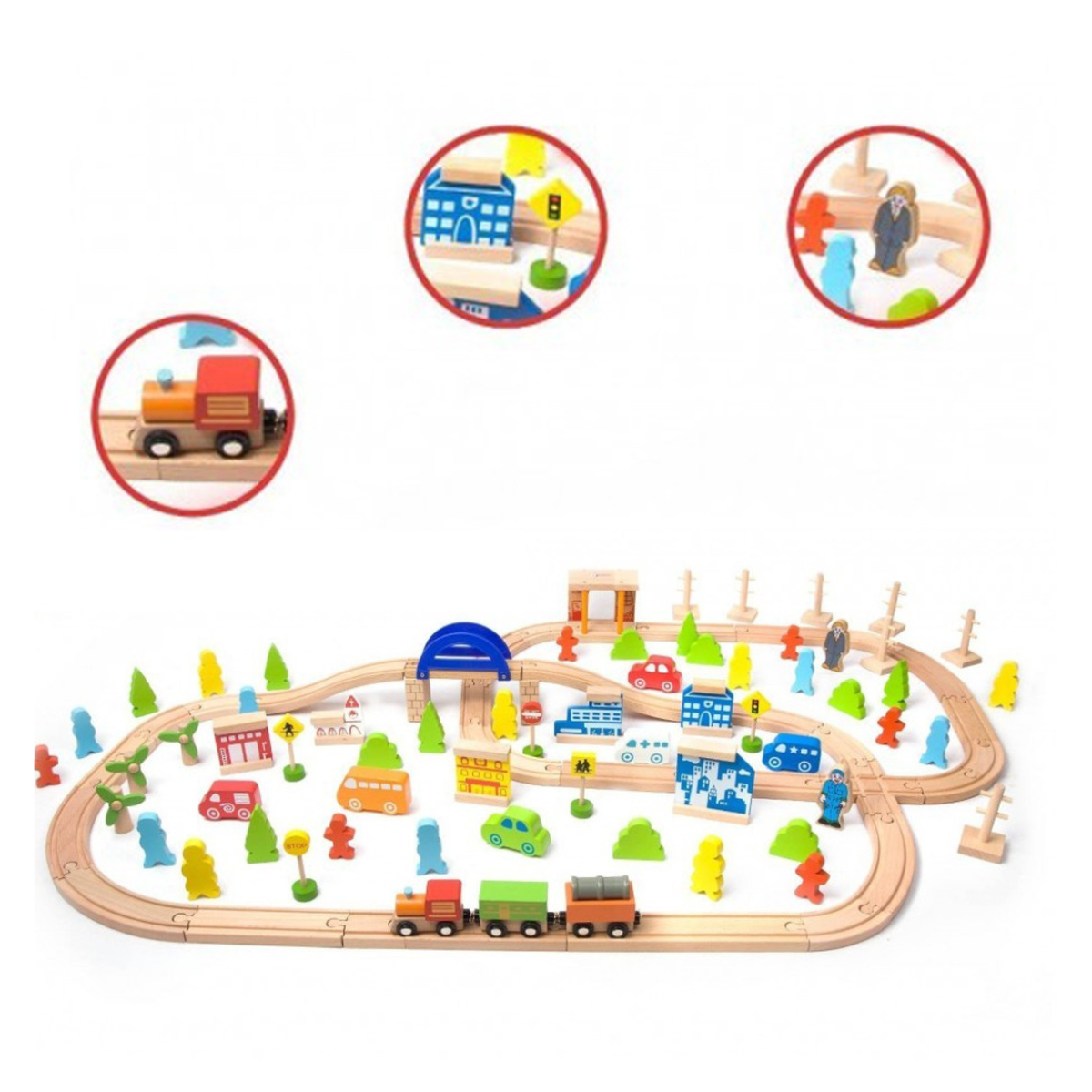 Дървено влакче за игра - Малката ферма Stellina.bg