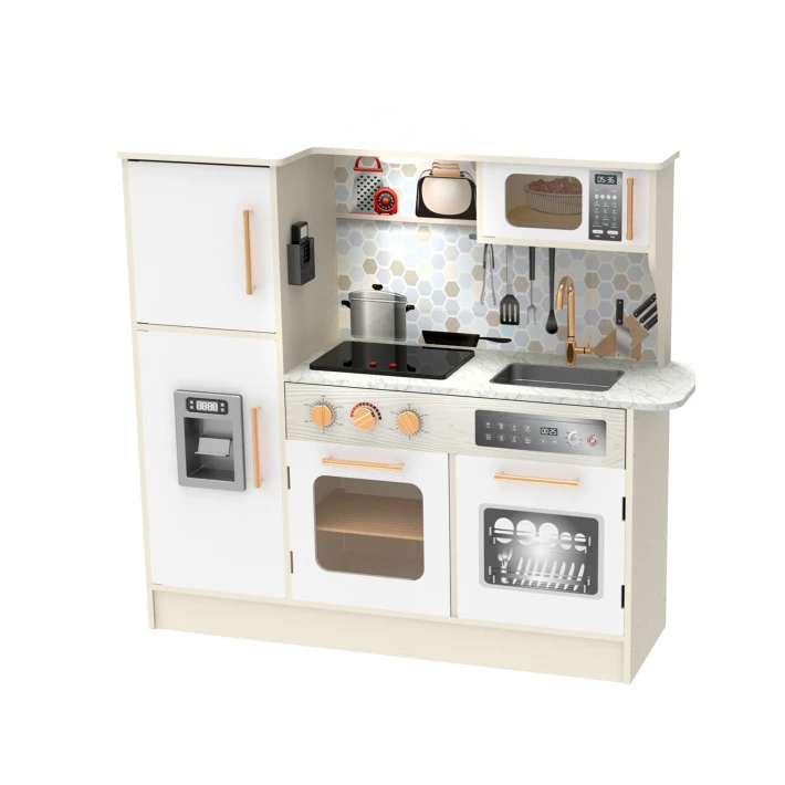 Голяма дървена кухня за игра, бяла Classic World