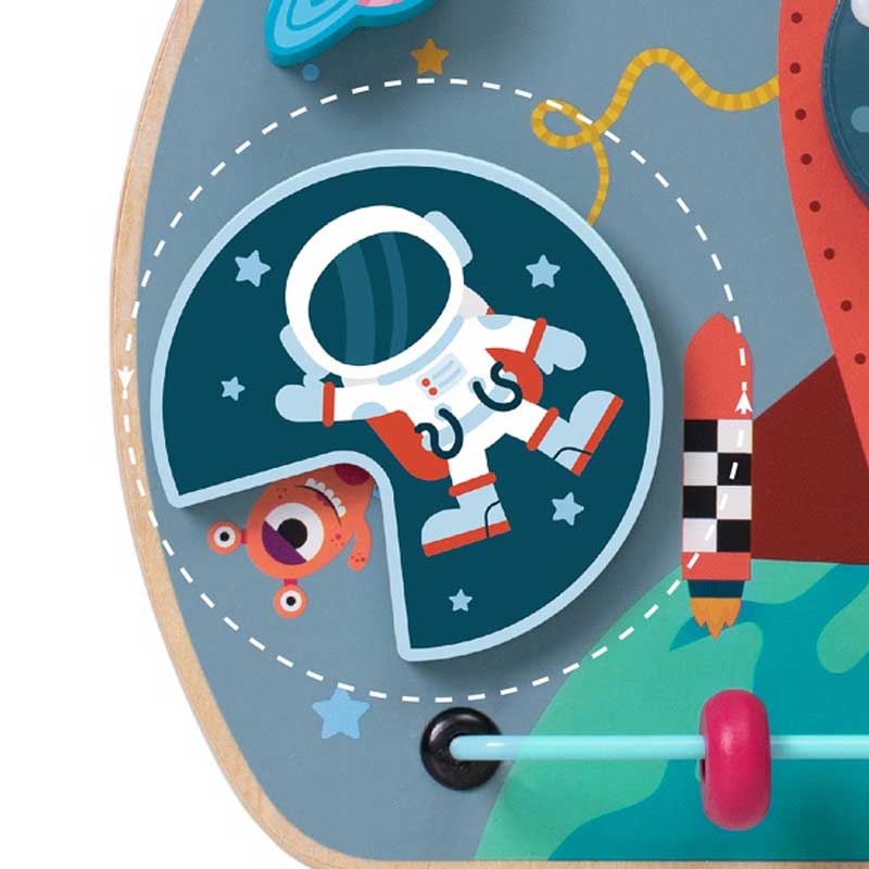 Интерактивна дървена детска играчка - Космическа ракета Classic World