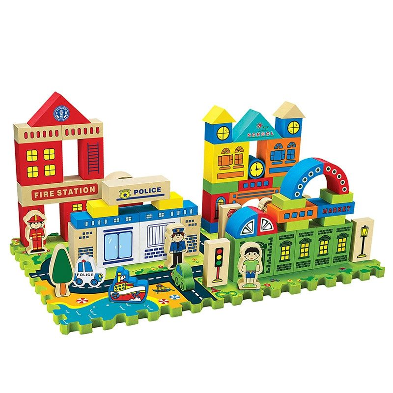 Конструктор Град, с меки части, плава във вода, 108 ч. - Stellina.bg