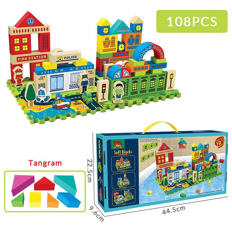 Конструктор Град, с меки части, плава във вода, 108 ч. - Stellina.bg